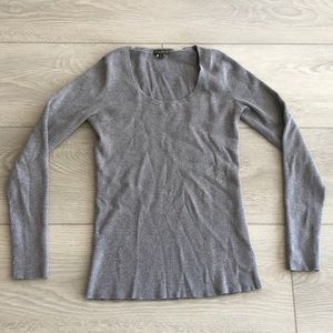 gray long sleeve top